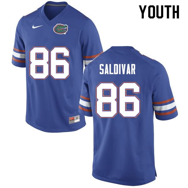 NCAA Florida Gators Andres Saldivar Youth #86 Nike Blue Stitched Authentic College Football Jersey BDY6164DL